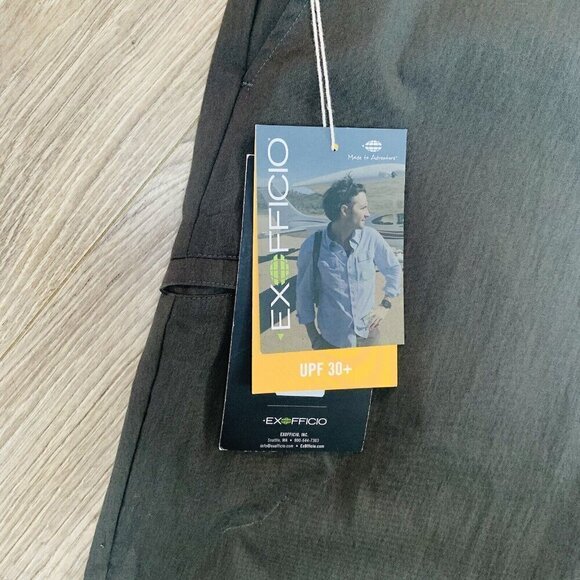 Exfficio Men’s Pants UPF30+ Kiawah Regular Size 42 Pebble Dark Green Outdoor NEW - Picture 3 of 16